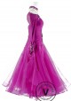 Fuchsia with Ruby Applique Ballroom Competition Dance Dress