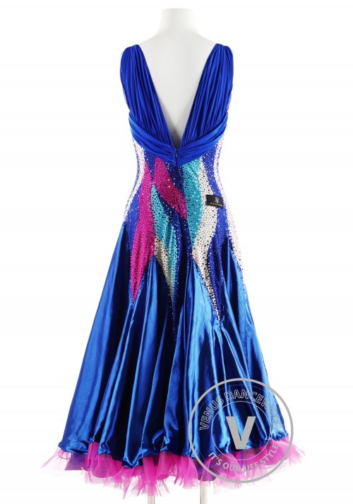 Royal Blue Galaxy Ballroom Competition Dance Dress