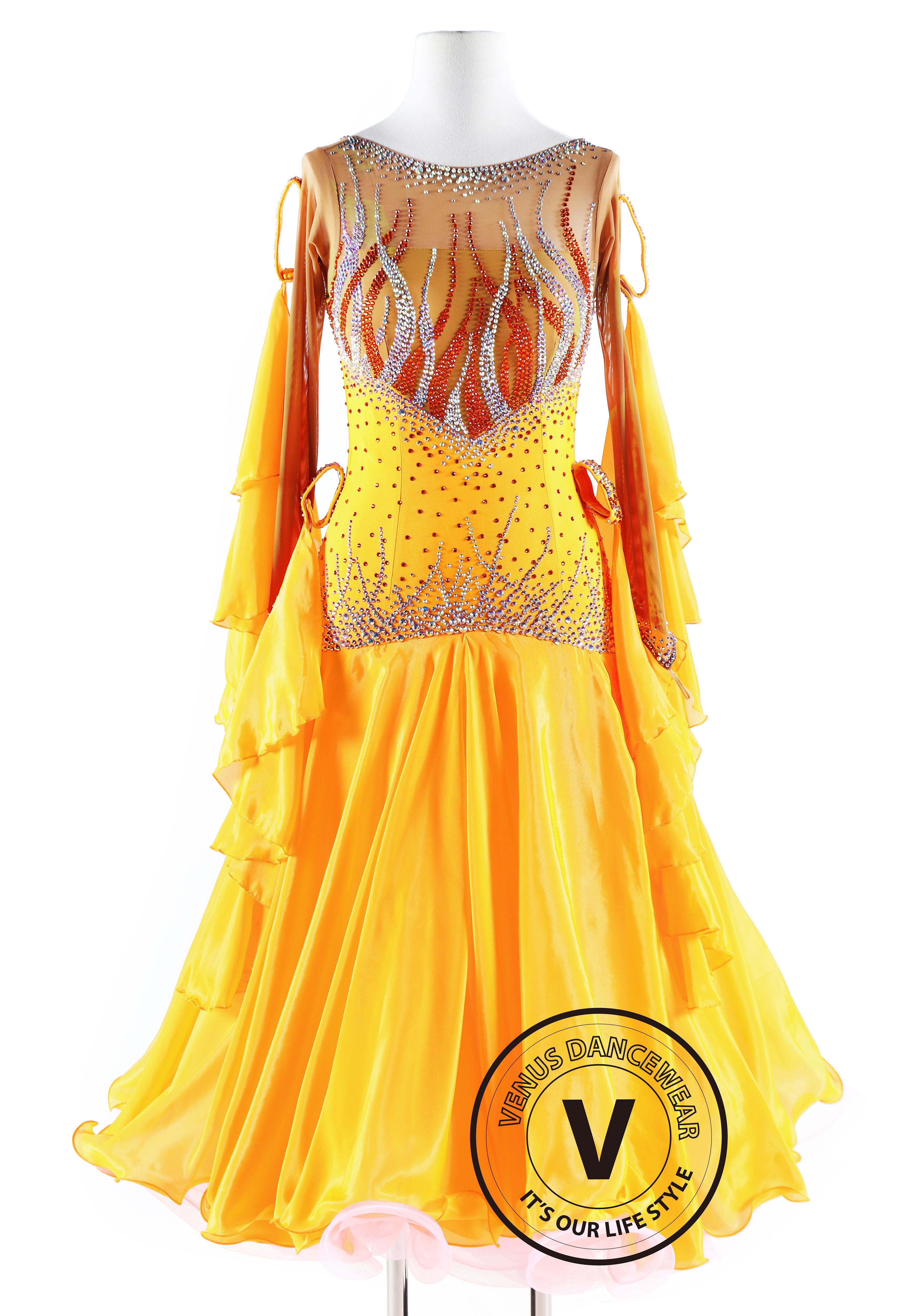 yellow ballroom gown