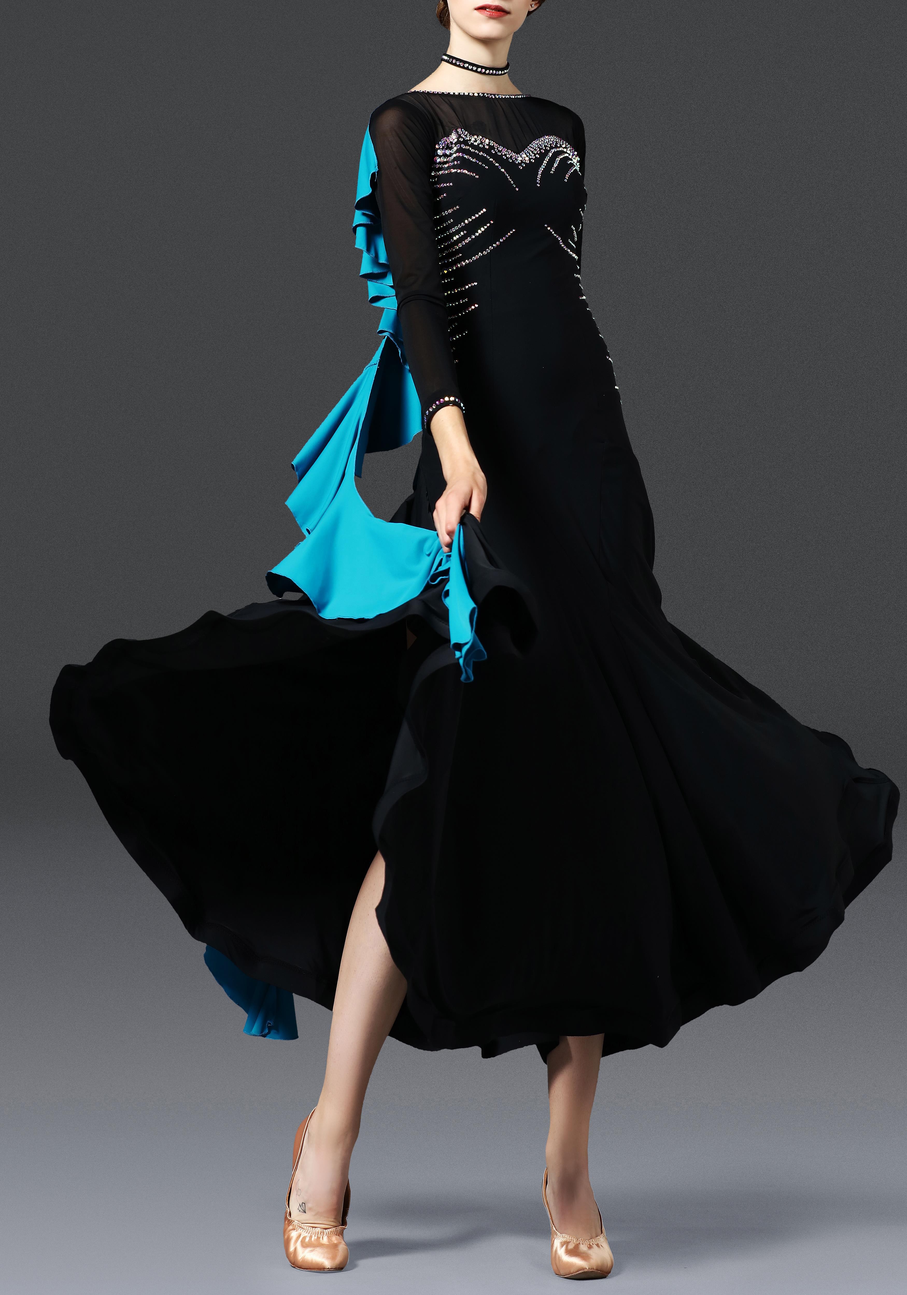 Turquoise and 2025 black dress