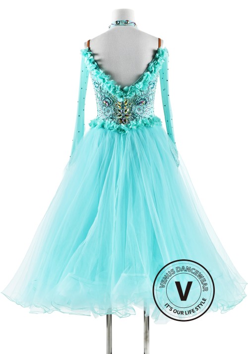 Light Aqua  Ballroom Competition Dance Dress