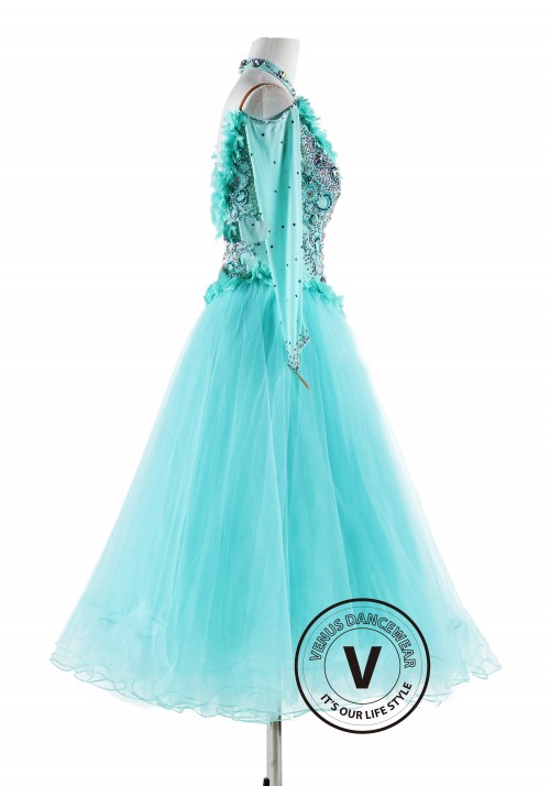 Light Aqua  Ballroom Competition Dance Dress