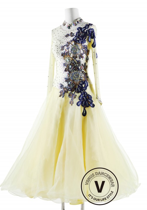 Berry Cream Ballroom Competition Dance Dress