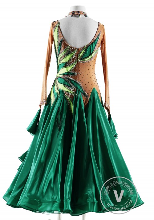 Forest Fairy Ballroom Smooth Competition Dance Dress Gown