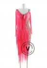 Coral Pink Fringe Latin Rhythm Competition Dance Dress