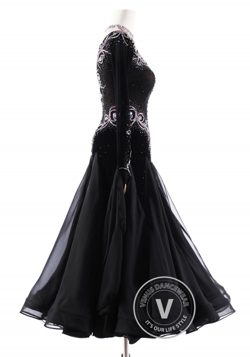 Dark Queen Ballroom Smooth Competition Dance Dress