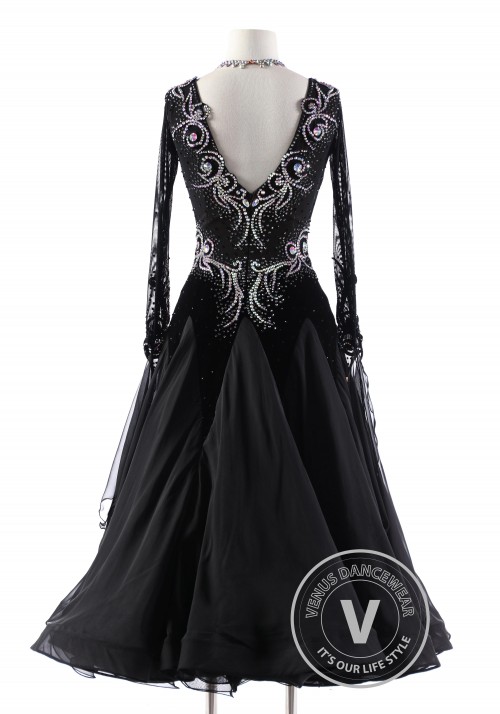 Dark Queen Ballroom Smooth Competition Dance Dress