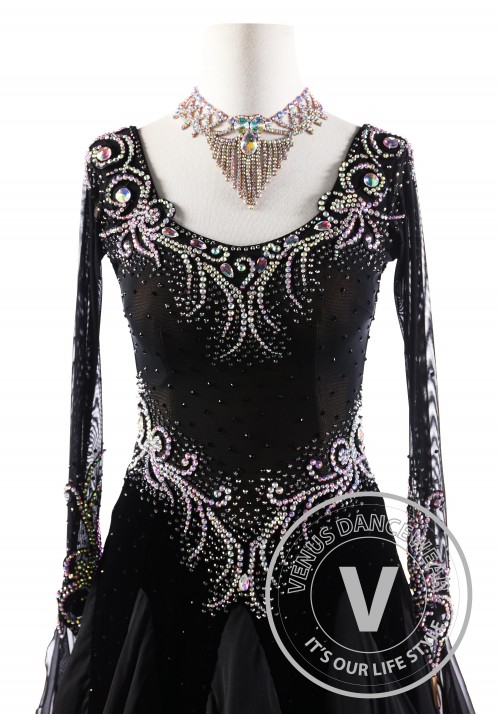 Dark Queen Ballroom Smooth Competition Dance Dress