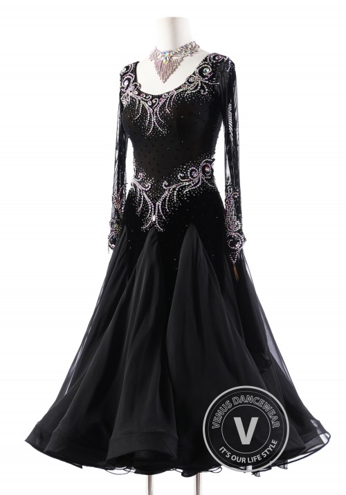 Dark Queen Ballroom Smooth Competition Dance Dress