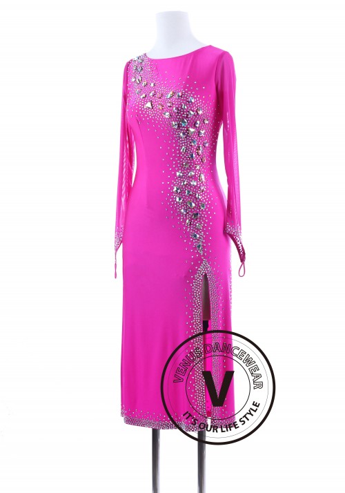 Pink Rose Argentine Tango Latin Rhythm Dancing Dress