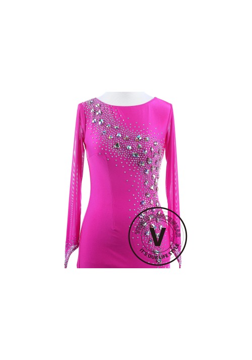 Pink Rose Argentine Tango Latin Rhythm Dancing Dress