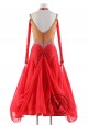 Red Halter Neck Ballroom Smooth Competition Dance Dress