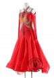 Red Halter Neck Ballroom Smooth Competition Dance Dress