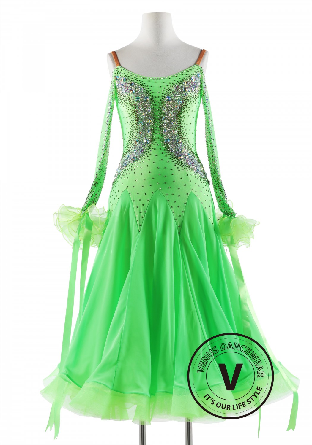 Neo Green Ballroom Smooth Competition Dance Dress