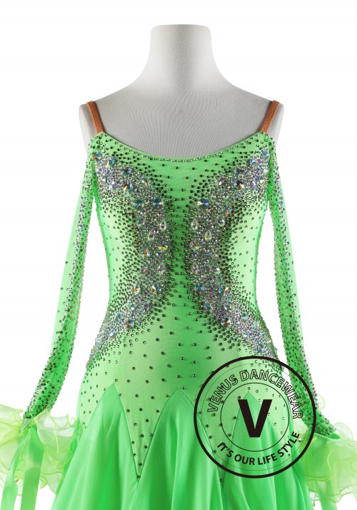 Neo Green Ballroom Smooth Competition Dance Dress