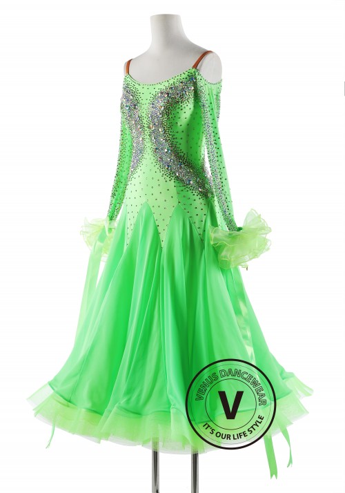 Neo Green Ballroom Smooth Competition Dance Dress