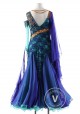 Peacock Blue Tencel Ballroom Smooth Competition Dance Dress