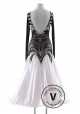 Black shading white Luxury Silk Skirt Ballroom Smooth Competition Dance Dress