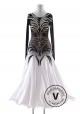 Black shading white Luxury Silk Skirt Ballroom Smooth Competition Dance Dress