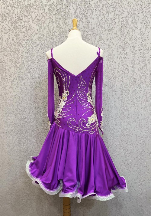 Purple Competition Latin Dancing Dress Sample Dress