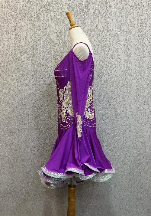 Purple Competition Latin Dancing Dress Sample Dress