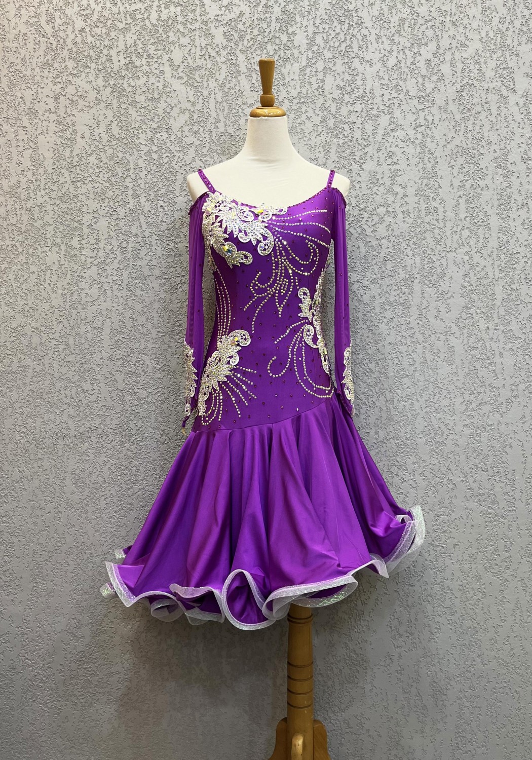 Purple Competition Latin Dancing Dress Sample Dress