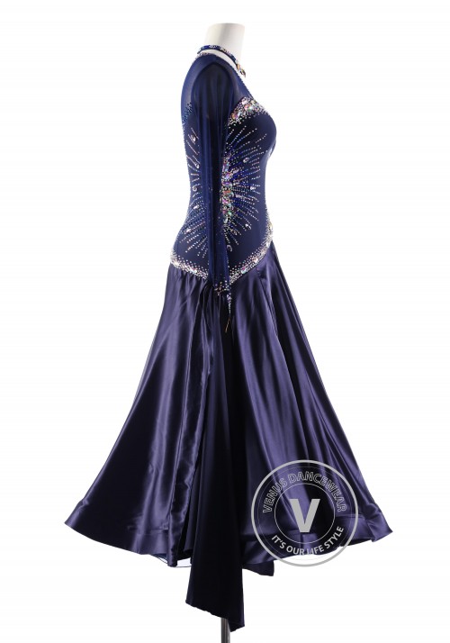 Lilac Color Butterfly Dance  Ballroom Smooth Competition Dance Dress