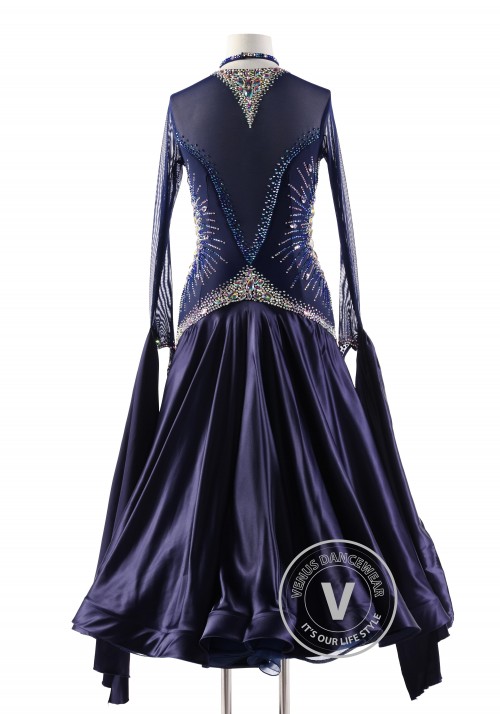 Lilac Color Butterfly Dance  Ballroom Smooth Competition Dance Dress