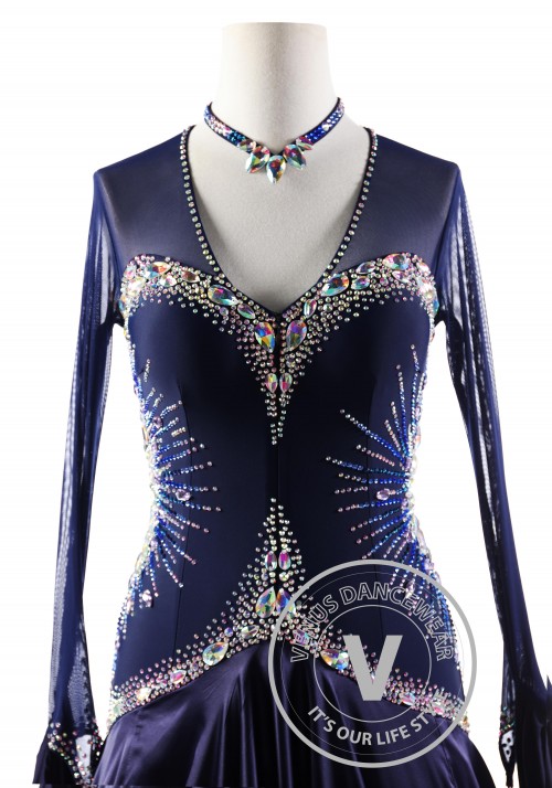 Lilac Color Butterfly Dance  Ballroom Smooth Competition Dance Dress