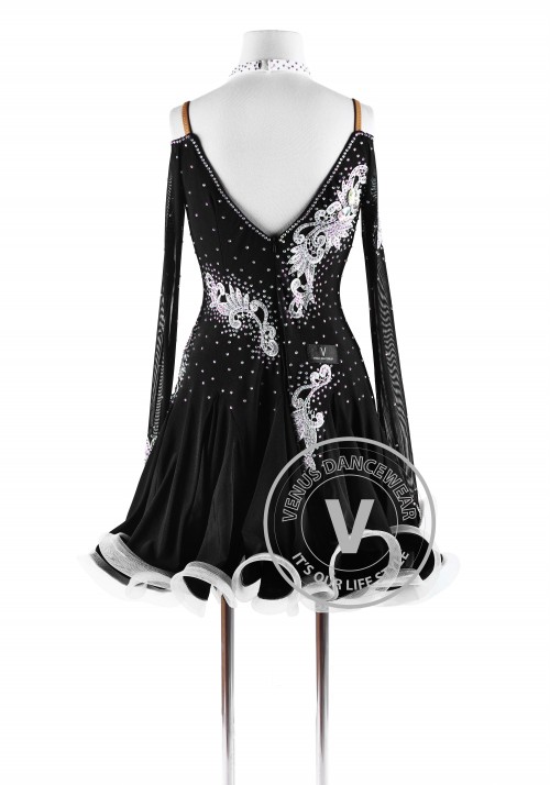 Black Latin Competition Rumba Rhythm Dancing Dress