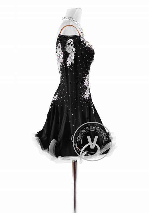 Black Latin Competition Rumba Rhythm Dancing Dress