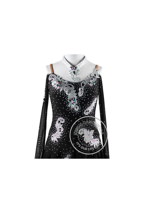 Black Latin Competition Rumba Rhythm Dancing Dress