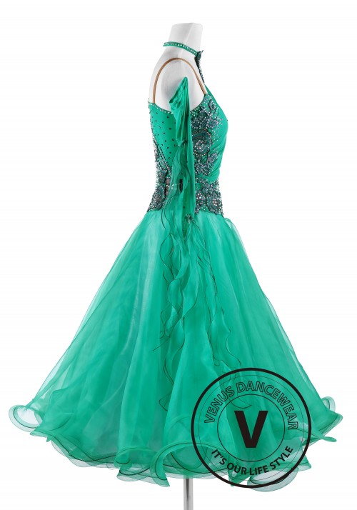 Green Lakes Standard Waltz Tango Competition Dance Dress