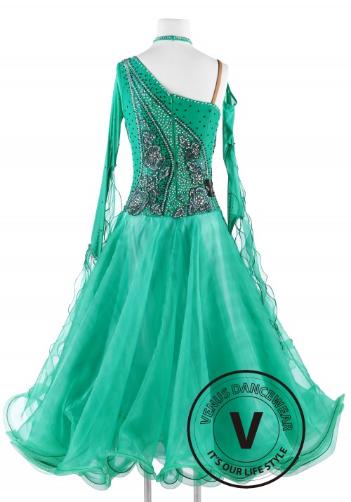 Green Lakes Standard Waltz Tango Competition Dance Dress