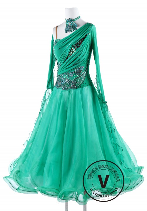 Green Lakes Standard Waltz Tango Competition Dance Dress