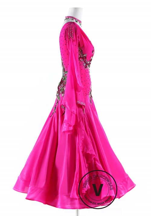 Winter Sweet Magenta Ballroom Smooth Competition Dance Dress