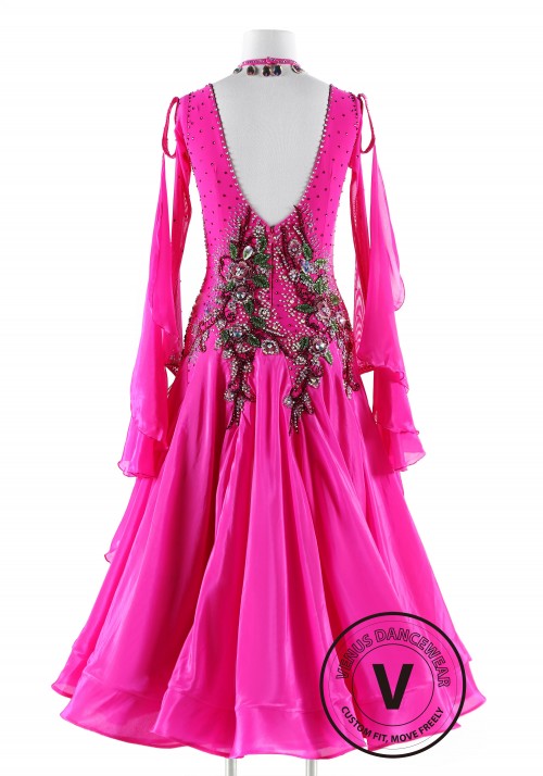 Winter Sweet Magenta Ballroom Smooth Competition Dance Dress