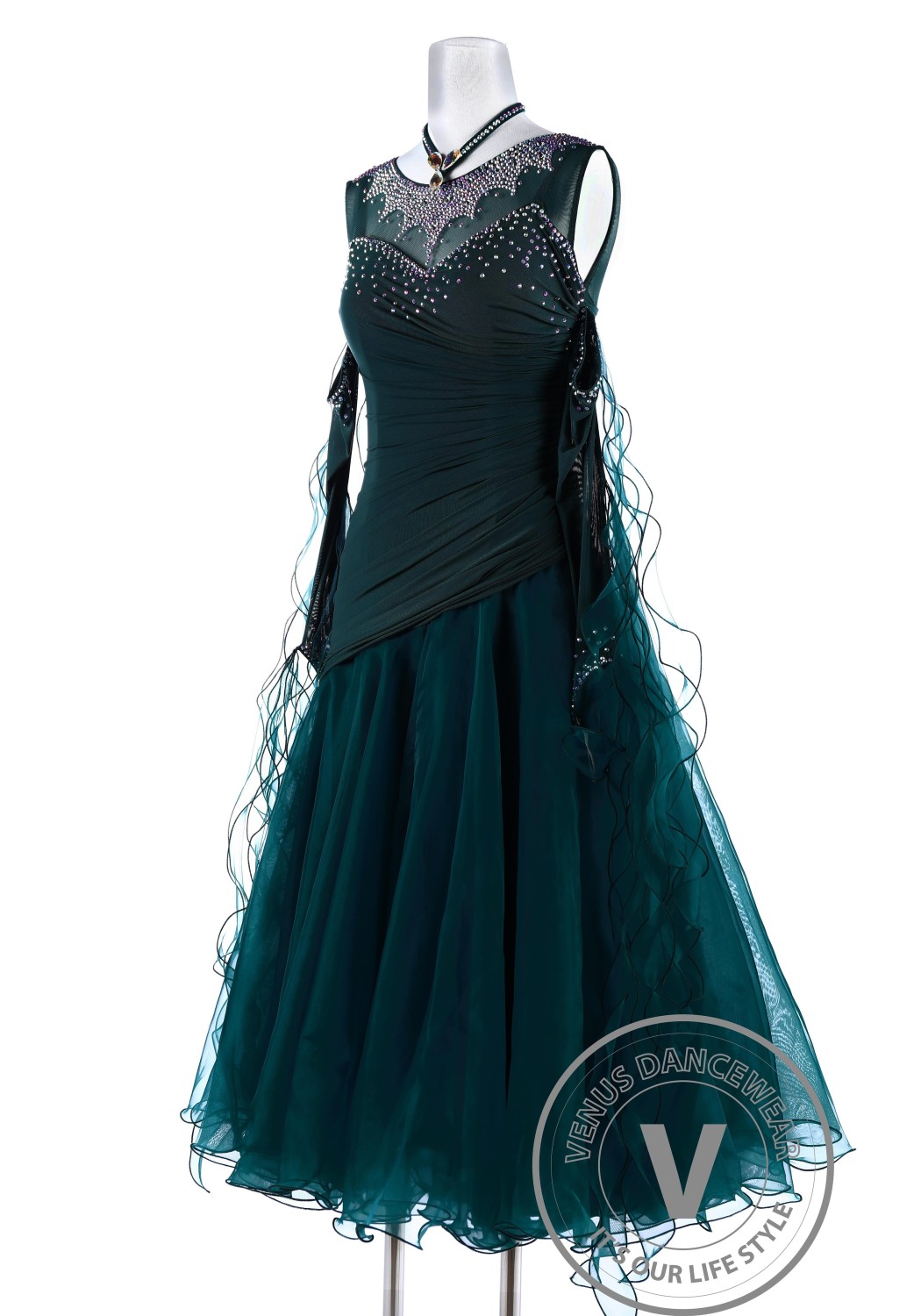 green tango dress Ballroom/Smooth Dance Competition Dresses Blue Silver
