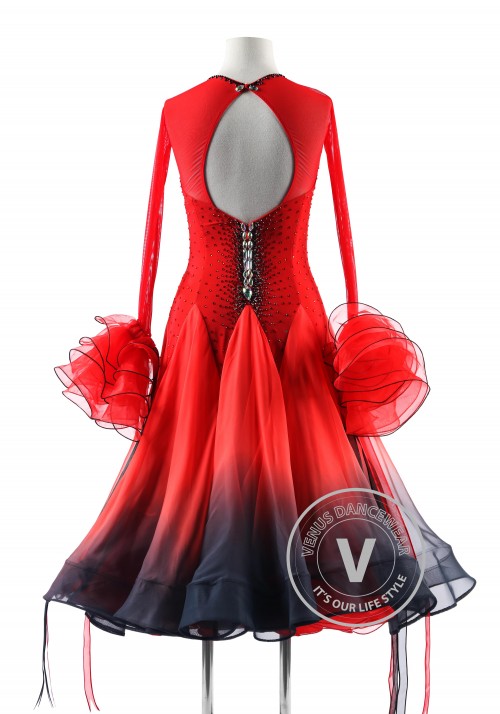 Rose Shadow Ballroom Waltz Smooth Competition Dance Dress