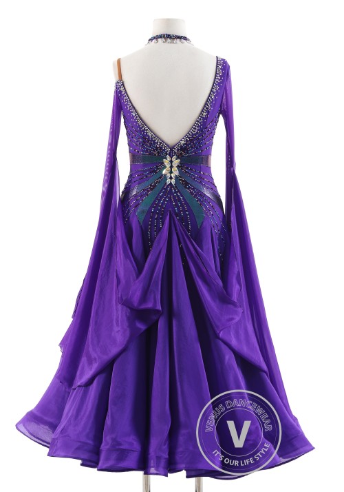 Mysterious Mirage Elegance Ballroom Waltz Smooth Competition Dance Dress