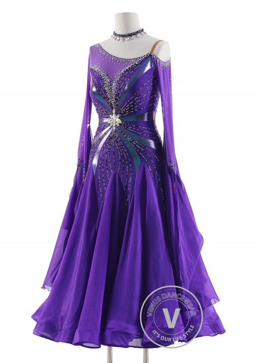 Mysterious Mirage Elegance Ballroom Waltz Smooth Competition Dance Dress