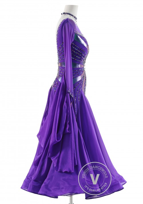 Mysterious Mirage Elegance Ballroom Waltz Smooth Competition Dance Dress