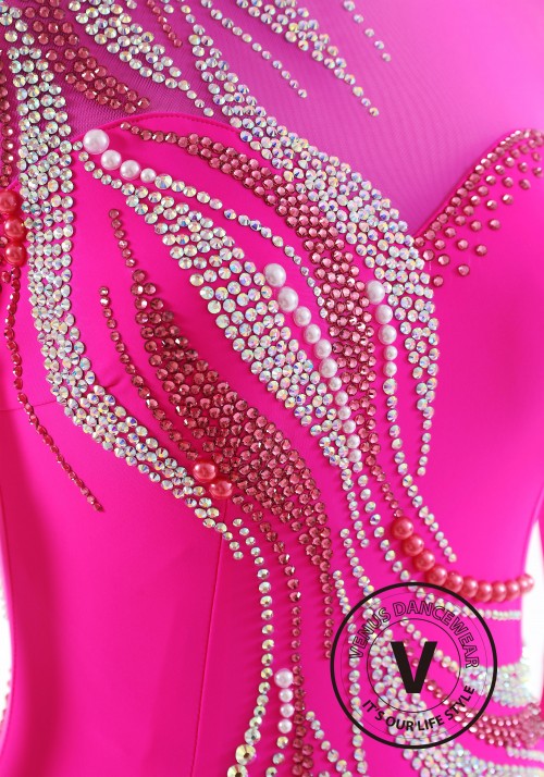 Magenta Vibrant Visions Dress Elegance Ballroom Waltz Smooth Competition Dance Dress