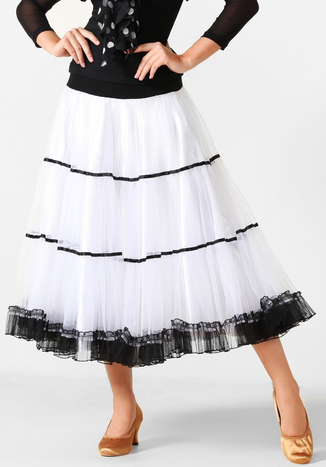 Luxury Crepe Veil Classical Ballroom/Smooth Skirt PF01003S