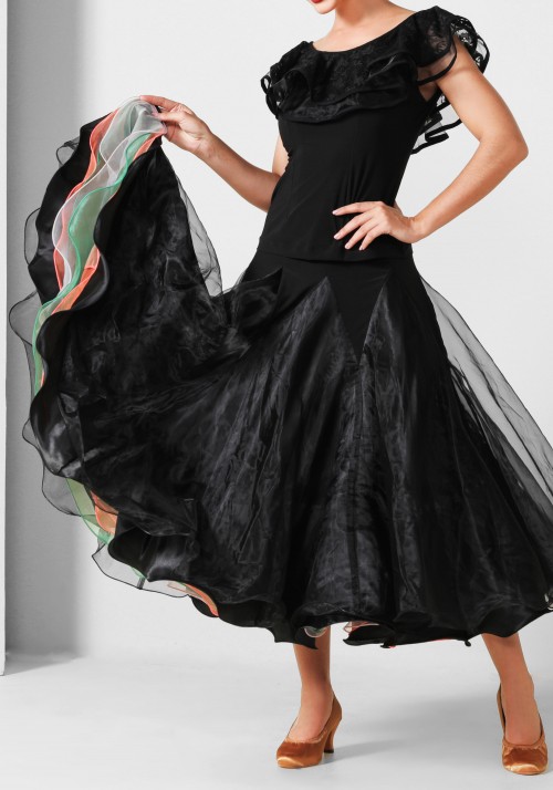 Luxury Crepe and Organza Ballroom/Smooth Skirt PF01017S