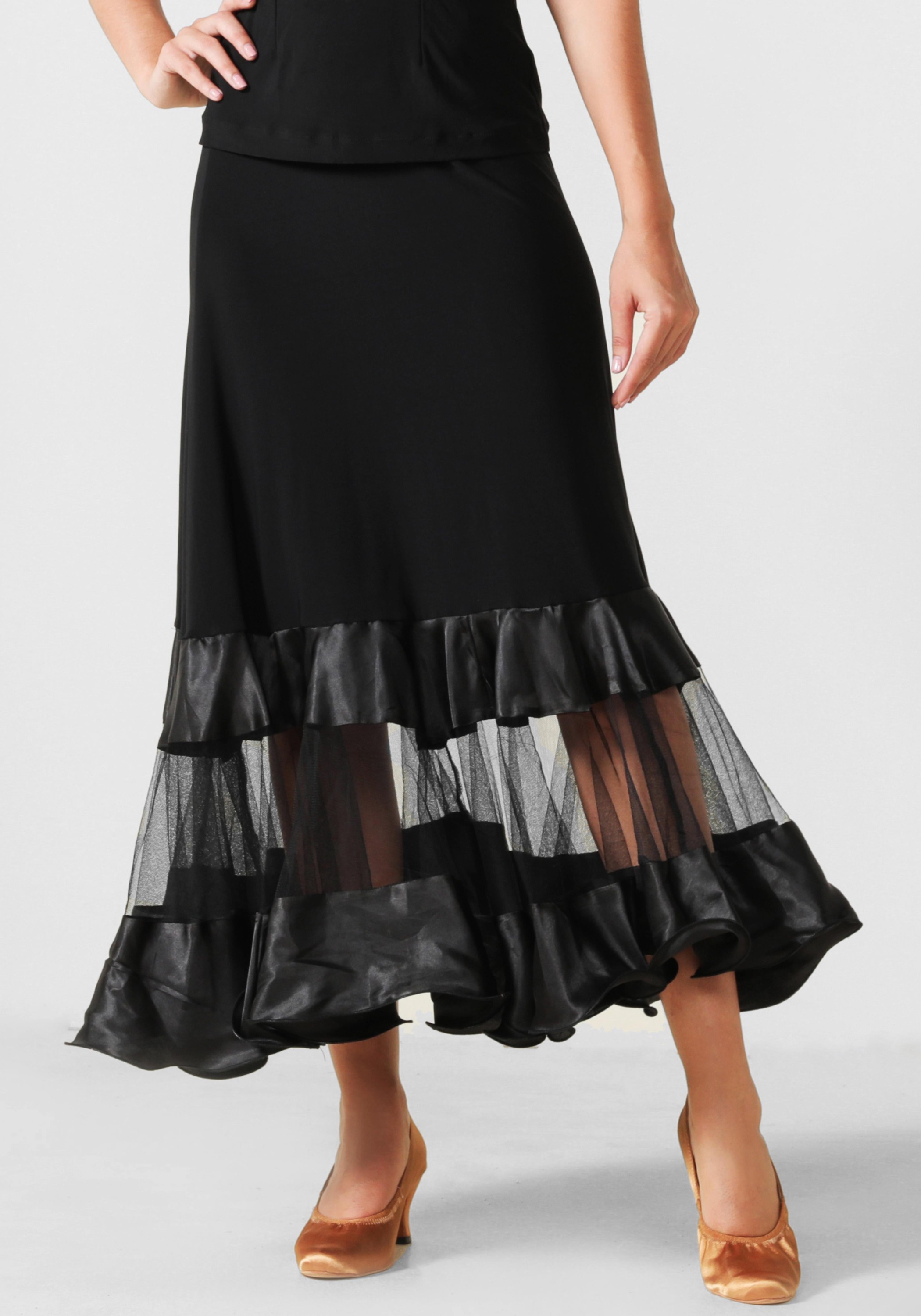 Luxury Crepe and Veil Ballroom/Smooth Skirt PF01019S