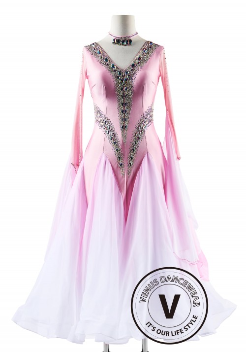 Blushing Romance Ballgown Ballroom Smooth Waltz Competition Dance Dress