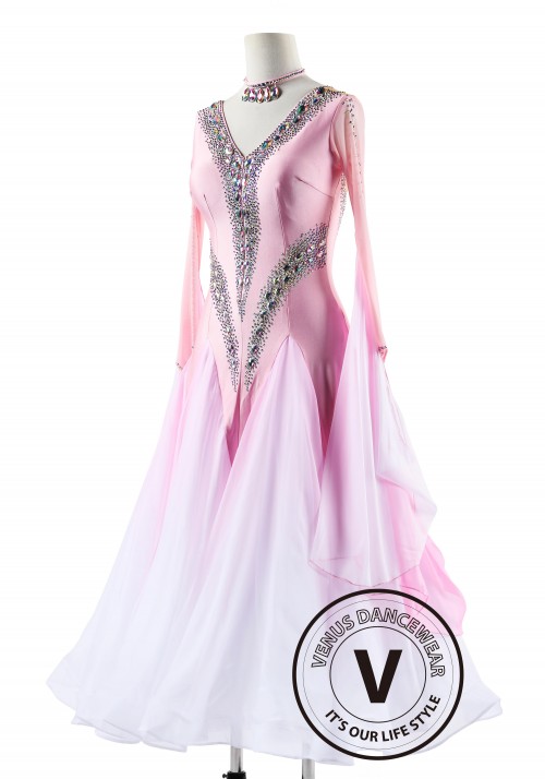 Blushing Romance Ballgown Ballroom Smooth Waltz Competition Dance Dress