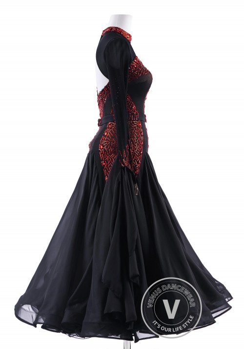 Heart of Onyx Ballroom Waltz Smooth Competition Dance Dress