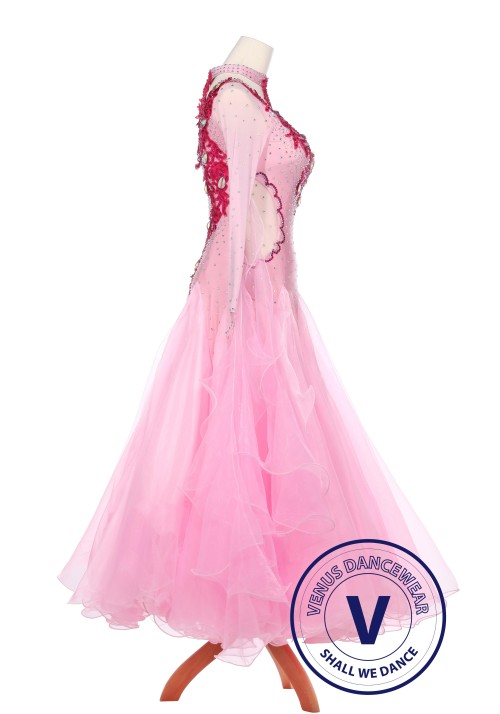 Pink Dragon Women Ballroom Smooth Waltz Standard Competition Dress